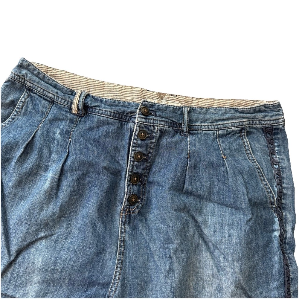 Free People Chambray Button‎ Fly High Waist Pants Size 30